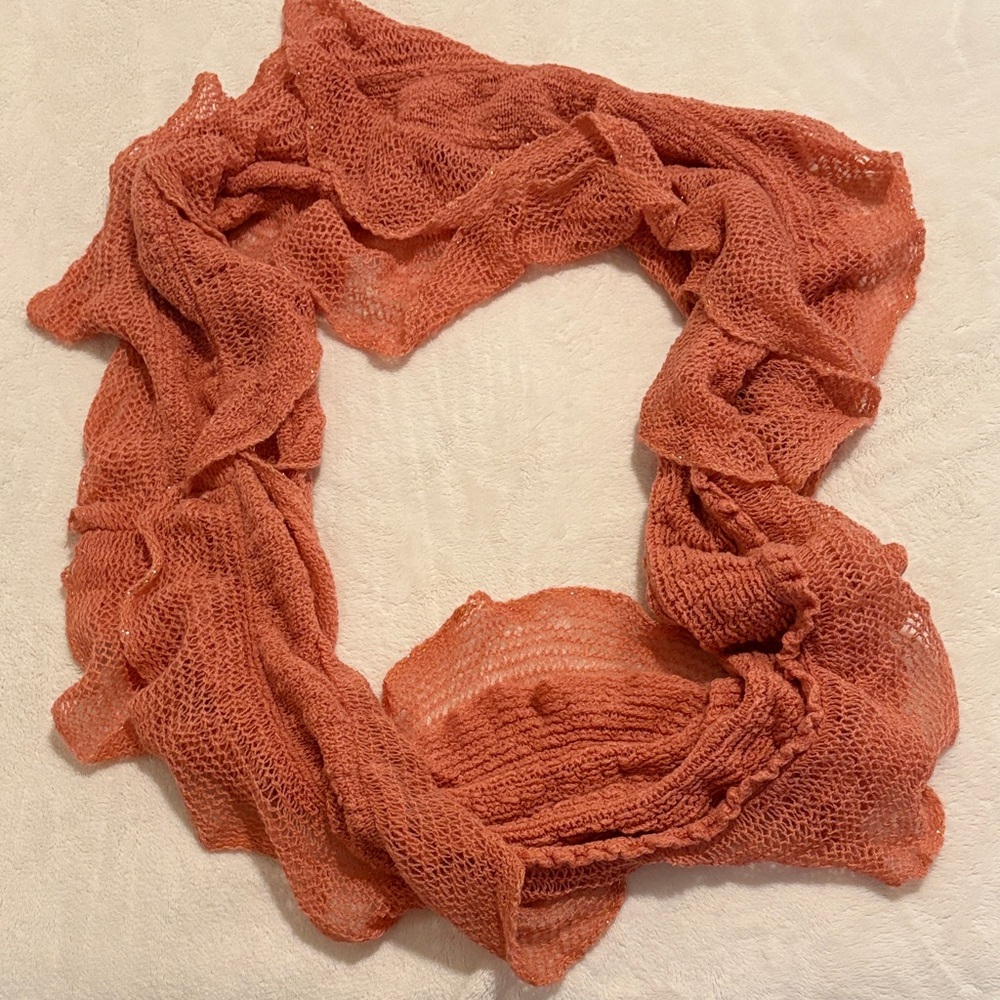 Do Everything in Love Coral Textured Scarf